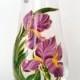 Mom Gift Hand Painted Flower Vase Living Room Decor Gift for sister Bohemia Crystal Floral Glass Home Decor Table Centerpiece Purple Irises