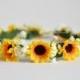 Sunflower Flower Crown - Sunflower Hair Wreath - Autumn Sunflower Photos - Sunflower headband- Fall Wedding Crown - Wedding accessories -