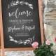 Printable Wedding Welcome Sign, Rustic Chalkboard Wedding, Digital File, Instant Download, Editable Text, PDF Template, 18x24, 24x36 
