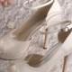 High Heel Wedding Shoes Bridal Sandals Criss Cross Ankle Strap Bridal Heels