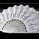 White lace hand fans crochet, 100% cotton, wedding decoration Doily .  For the Princess
