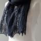 Knitted lace scarf, silk and mohair lace scarf, lace stole, shawl in black colour 'Panna'