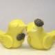 Bird Wedding Cake Topper - Elegant Pale Yellow and Grey - Choice of Colors - FAST SHIPPING