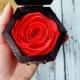 Alternative engagement ring box, black red gothic lace satin ribbon rose flower heart spider small box