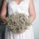 Medium dried flowers bouquet, rustic wedding BOUQUET, dried limonium, baby's breath, Burlap, Bridesmaids, vintage brown custom, small toss