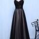 Spaghetti straps Black Bridesmaid Dress Lace Beading Blush Lining Custom Size color