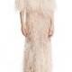 Beaded Ostrich Feather Gown, Blush