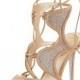 Crystal-Embellished Suede Ankle-Wrap Sandal, Beige/Topaz