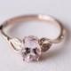 6x8mm Oval Morganite Ring Diamond Morganite Wedding Ring Engagement Ring 14K Rose Gold Ring Promise Ring