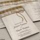 Rustic Wedding Program With Burlap Lace And Twine On Brown Barn Wood 
