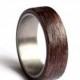 Stainless Steel Wedding Ring, Mens Wedding Band, Wood Mens Ring, Wenge Wood Wedding Ring