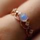 Fancy Rose Gold Plated Art Deco Opal Promise Ring [100695] - $74.00