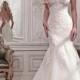 [169.99] Alluring Tulle Sweetheart Neckline Mermaid Wedding Dresses With Lace Appliques - Dressilyme.com