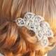 50% OFF SALE, Bridal Hair Accessories, Crystal Leaf Wedding Hair Comb, Vintage Style Swarovski Pearl Cluster Headpiece, Hairpiece, AURORA