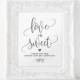 Love is Sweet Sign, Dessert Table Sign, Take a Treat Sign, Wedding Printable, Wedding Sign, Candy Bar Sign, PDF Instant Download 