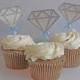 Diamond Engagement wedding engagement cupcake toppers
