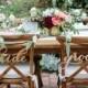 Wood Laser Cut Calligraphy Bride and Groom Chair Signs