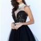 Royal Sherri Hill 50538 - Sleeveless Short Lace Pearls Sheer Dress - Customize Your Prom Dress