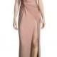 One-Shoulder Twisted-Waist Gown, Pink