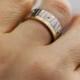 unique wedding band set,  mens or womens palladium and gold ring, gold wedding band, womens wedding ring, mens wedding ring