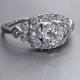 Vintage Art Deco Antique Engagement Ring Old European Cut Diamond Platinum Wedding Ring - ER 432S