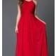 Red Floor Length Dress with Ruched Bodice by Onyx Nite - Brand Prom Dresses