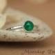 Delicate Green Onyx Promise Ring - Unique  Bezel-Set Solitaire in Sterling - Green Onyx Engagement Ring - Bridesmaid Gemstone Ring