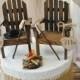 camping wedding cake topper country rustic weddings wood chairs S'mores campfire anniversary Mr &Mrs wood sign hunting fishing groom fall