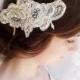 lace headpiece, lace hair comb, lace hair piece, bridal hair clip, bridal hairpiece with pearls, wedding headpiece, crystals, ivory lace