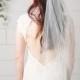 Bridal tulle elbow length veil