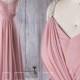 2016 Dusty Rose Chiffon Bridesmaid Dress, Ruched Bodice Wedding Dress, Beading Straps Prom Dress, A Line Maxi Dress Floor Length (L169)