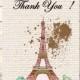 Eiffel Tower Paris- Destination Wedding Thank You Cards Customizable - Printable Digital Download