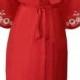 Kimono Style Dressing Robe  Opium Print  Red