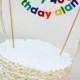 Birthday Cake Banner - Birthday Cake Topper - Happy Birthday Cake Banner - Rainbow Cake Garland - Custom Cake Banner - Personalized Cake