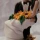 Romantic Hand Sculpted Custom Wedding Cake Topper, Sunflowers, Polymer Clay