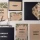 Woodsy rustic watercolor kraft Botanical Ferns Wedding Invitations Printable set of 3