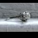 Ornate Antique 18K White Gold Diamond Solitaire Engagement Ring - 0.65ct.