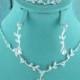 Necklace Bracelet Set, Crystal Rhinestone Vine Teardrop Bracelet Jewelry Set, CZ Swarovski Crystal Wedding Necklace Set, 230855663
