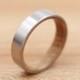 Titanium Ring Lined with Wood from a Whiskey Barrel - Wedding Band - Unique Wedding Ring