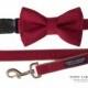 Layered Dog Bow Tie - Burgundy Crimson