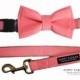 Coral Layered Dog Bow Tie - Optional Collar and Leash - Pink