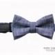Blue Chambray Layered Dog Bow Tie