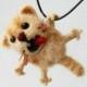 Felted Cat Necklace, Sculpture Needle Felted, Felted Animal, Felt Cat Pendant, Handmade Jewelry, Merino Wool, Gift Ideas