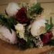 Blush pink and burgundy peony bridal keepsake wedding bouquet, faux bouquet, silk flower bouquet, fern bouquet, artificial bouquet