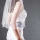 Wedding Veil - Handmade, Elbow Length with Swarowski Crystals Rbbon - White, Diamond White, Ivory, Champagne, Blush