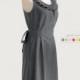Fully lined pleated collar dress with pockets, removable sash - custom size, length, colors in gray black navy blue red mustard yellow green