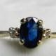 Sapphire Ring 1 Ct Blue Sapphire Engagement Ring 14K Ring Genuine Diamond Sapphire Engagement Ring Yellow Gold 14K September Birthstone