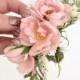 Pink Flower Comb- Rose Bridesmaids Hair Accessory-  Blush Flower Hair Comb- Boho Wedding Headpiece- Blush Wedding Accessory