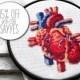 Modern cross stitch pattern, heart hand embroidery pattern, realistic xstitch cross stich design, nerdy geeky crossstich pattern HUMAN HEART