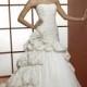 Retro A line Strapless Taffeta Asymmetric Waist Floor Length Wedding Dress - Compelling Wedding Dresses